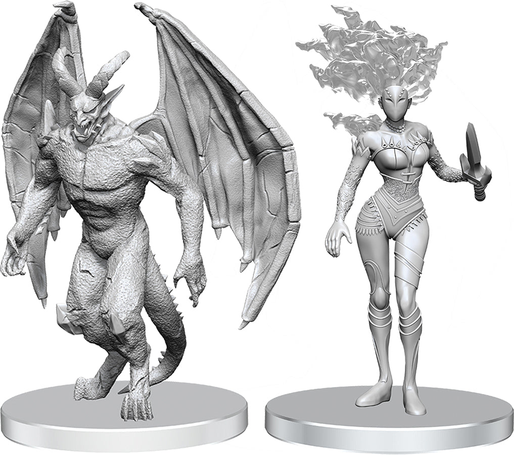Pathfinder Battles Deep Cuts Unpainted Miniatures: Gargoyle & Shae Miniatures WizKids NPC Gargoyle & Shae