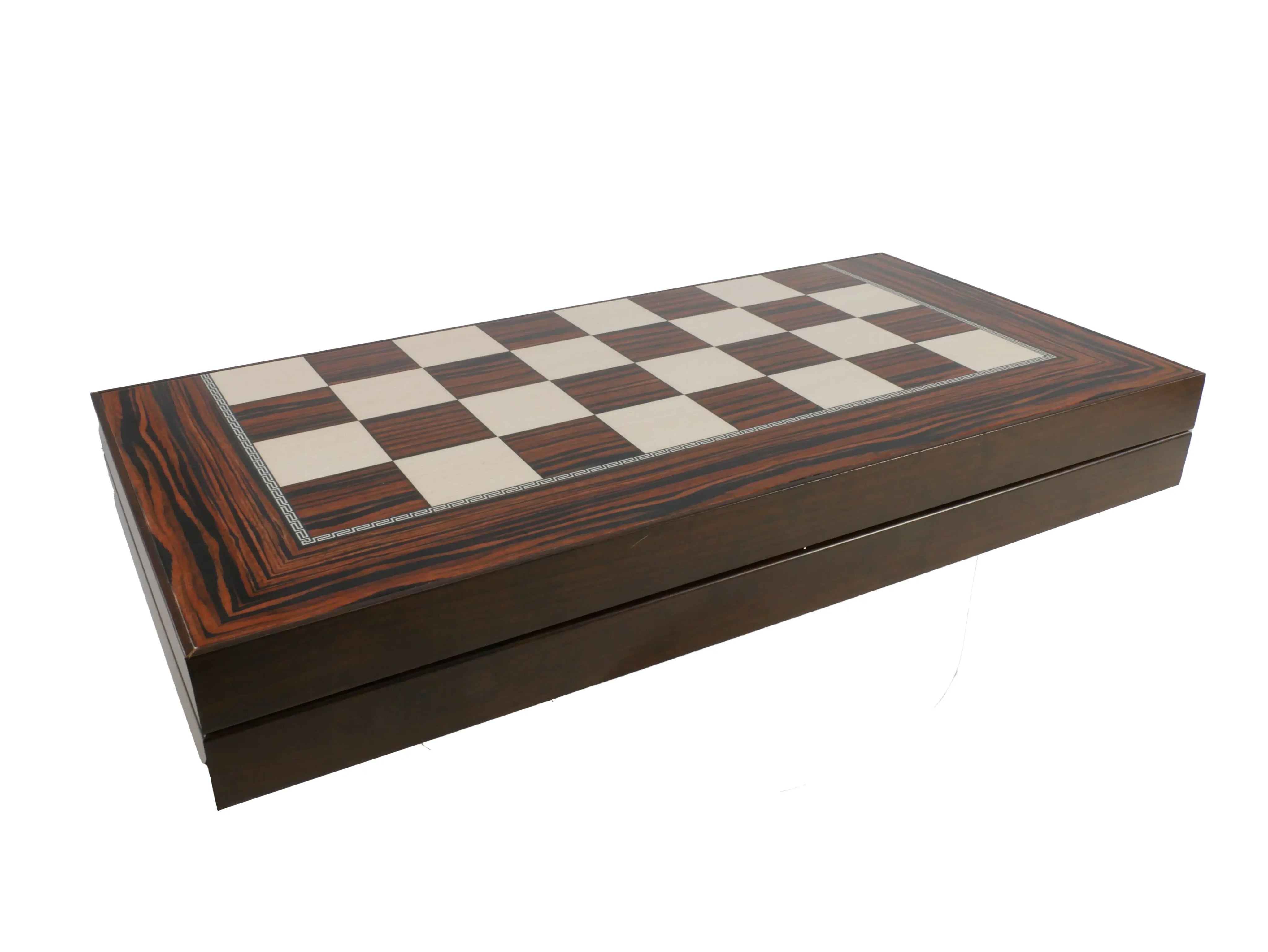 Backgammon and Chess/Checker Set: Folding 15" Simple Wood Board Games WorldWise Imports