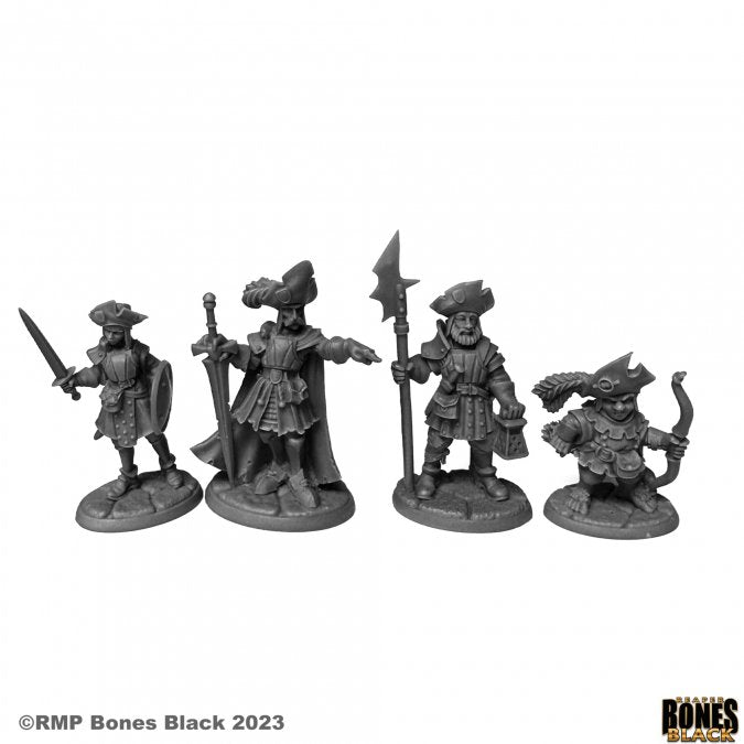 Reaper Bones Black: Barrowgate Town Watch Miniatures Reaper Miniatures   