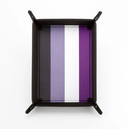 Folding Dice Tray with Leather Backing - Pride Flags (9 options) Dice FanRoll by Metallic Dice Games Dice Tray Asexual
