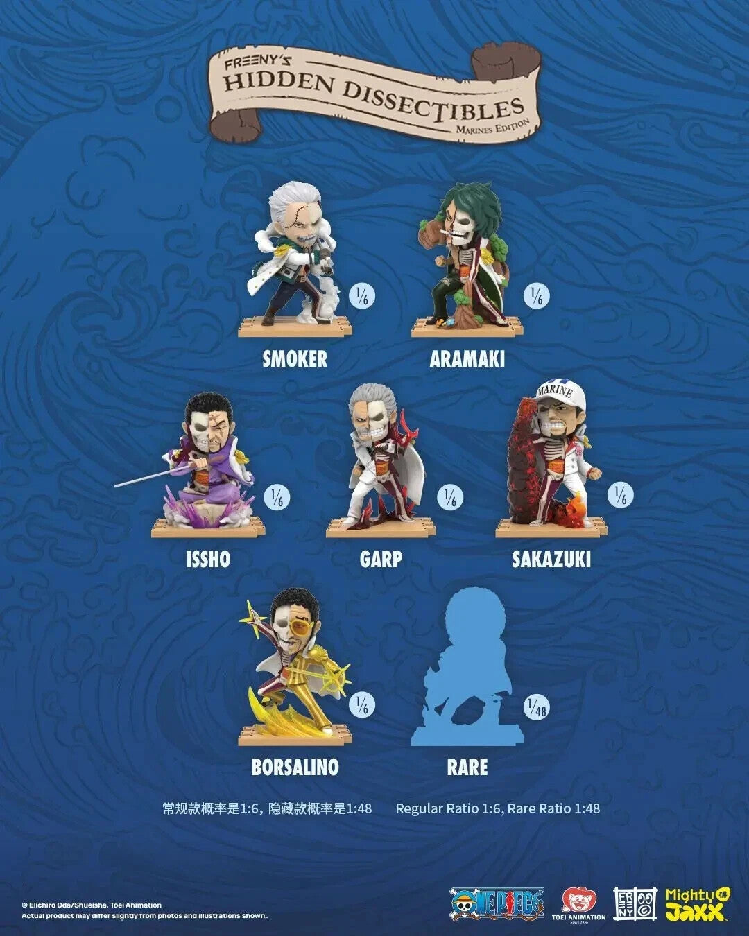 Mighty Jaxx One Piece Vol. 8 Character Half-Dissected Navy Series Mystery Box Toys LuminaToyz