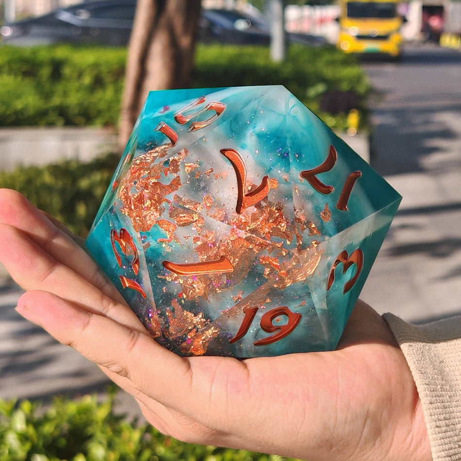 Captured Magic 100mm Chonk D20 - Cloudfall Dice Hymgho Premium Dice