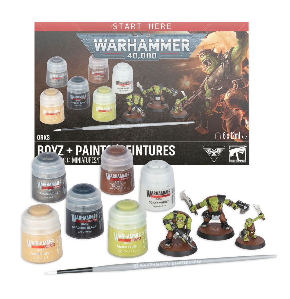 Warhammer 40,000 Orks: Boyz + Paints Miniatures Games Workshop W40K Orks: Boyz + Paints