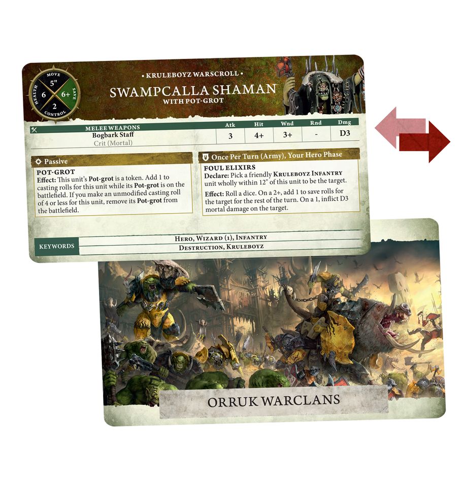 Age of Sigmar Orruk Warclans: Warscroll Cards Miniatures Games Workshop