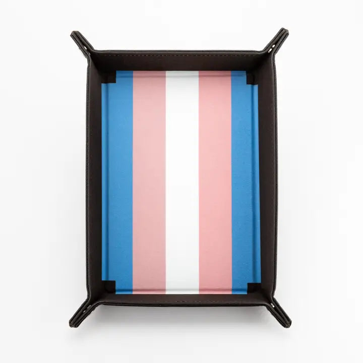 Folding Dice Tray with Leather Backing - Pride Flags (9 options) Dice FanRoll by Metallic Dice Games Dice Tray Transgender