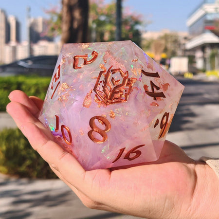 Captured Magic 100mm Chonk D20 - Arcane Amethyst Dice Hymgho Premium Dice