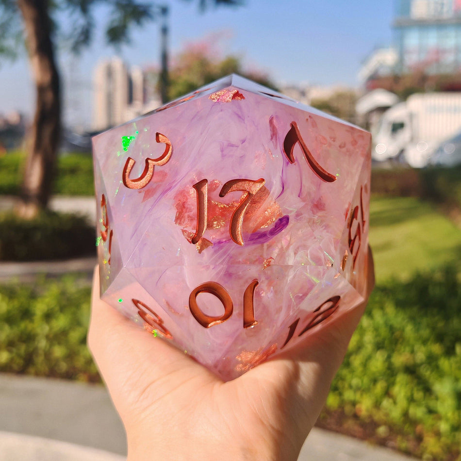 Captured Magic 100mm Chonk D20 - Arcane Amethyst Dice Hymgho Premium Dice