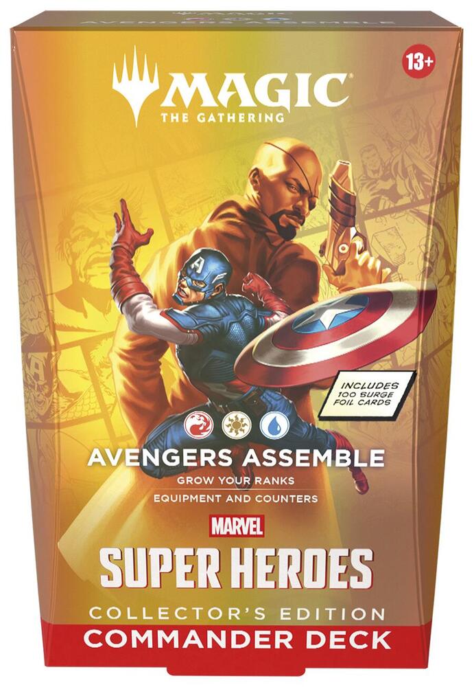 MTG [MSH] Marvel Super Heroes Commander Decks Collector (4 options) Trading Card Games Wizards of the Coast MSH (R/W/U) Col. Avengers Assemble Commander Deck