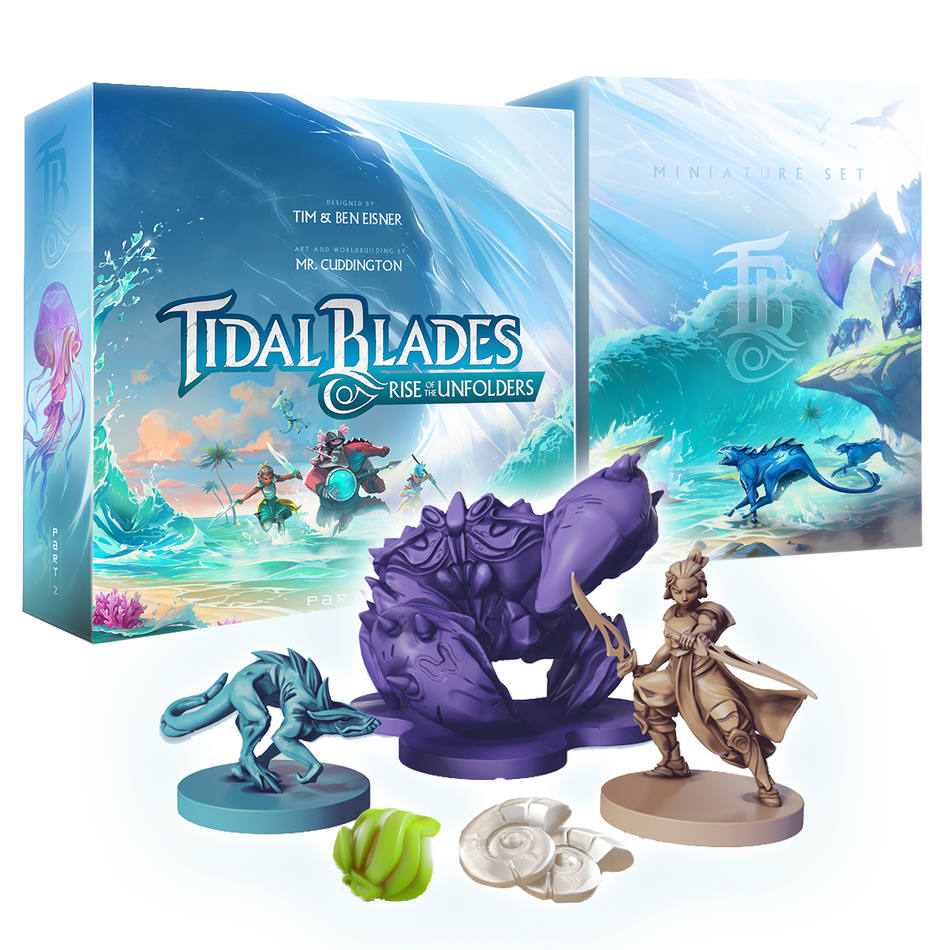 Tidal Blades 2: Rise of the Unfolders Kickstarter Deluxe + Miniatures Board Games Druid City Games