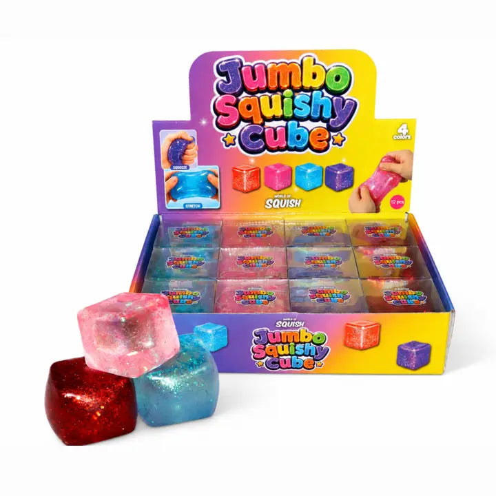 Large Size Jumbo Squishy Cube - World of Squish Toys World of Squish Large Size Jumbo Squishy Cube
