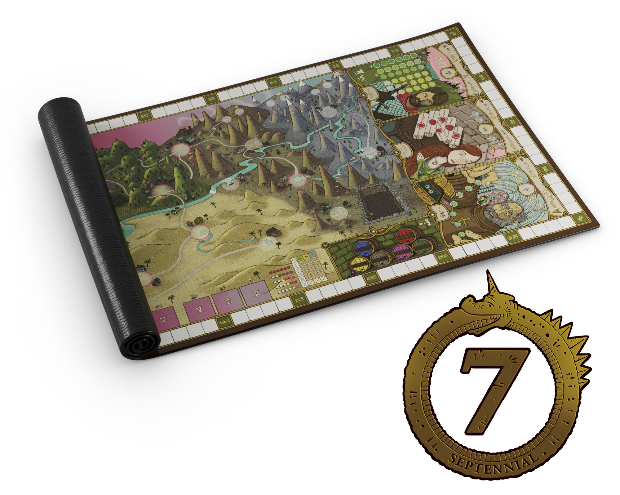 Feudum Septennial Neoprene Playmat Board Games Odd Bird