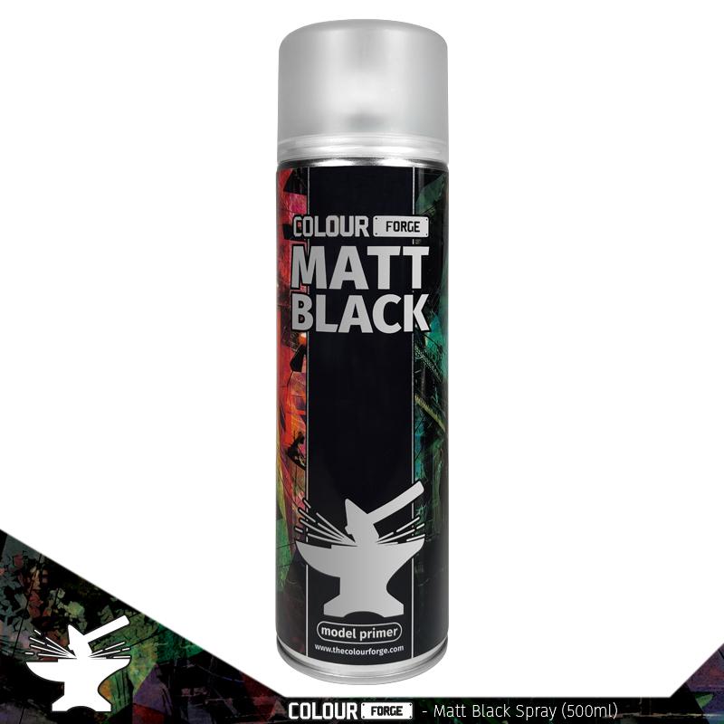 Colour Forge Spray: Matt Black (500ml) Paints Monument Hobbies
