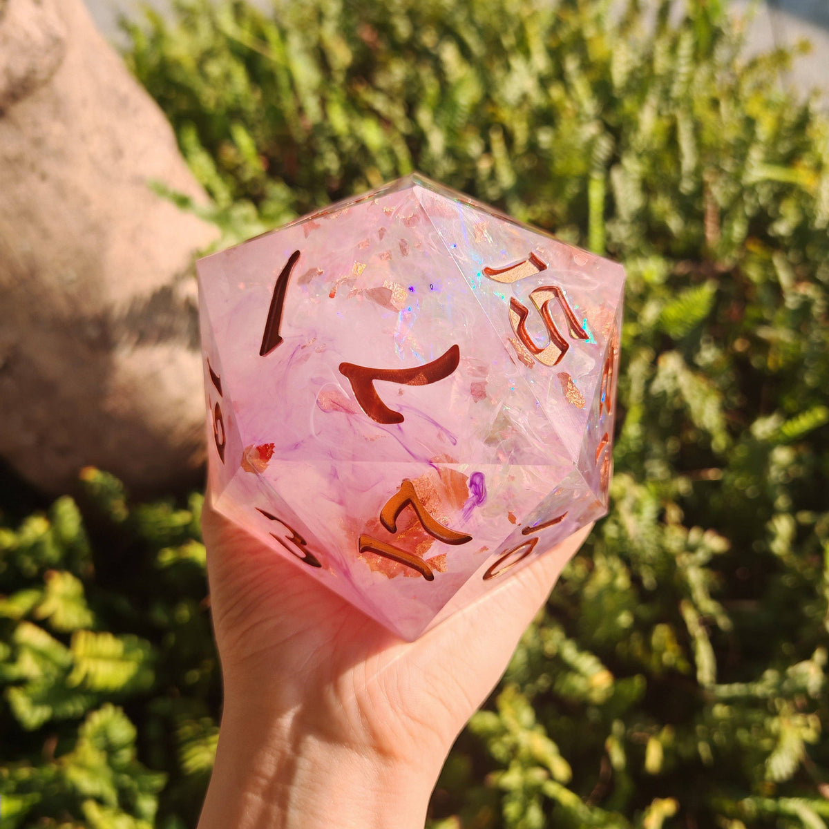 Captured Magic 100mm Chonk D20 - Arcane Amethyst Dice Hymgho Premium Dice