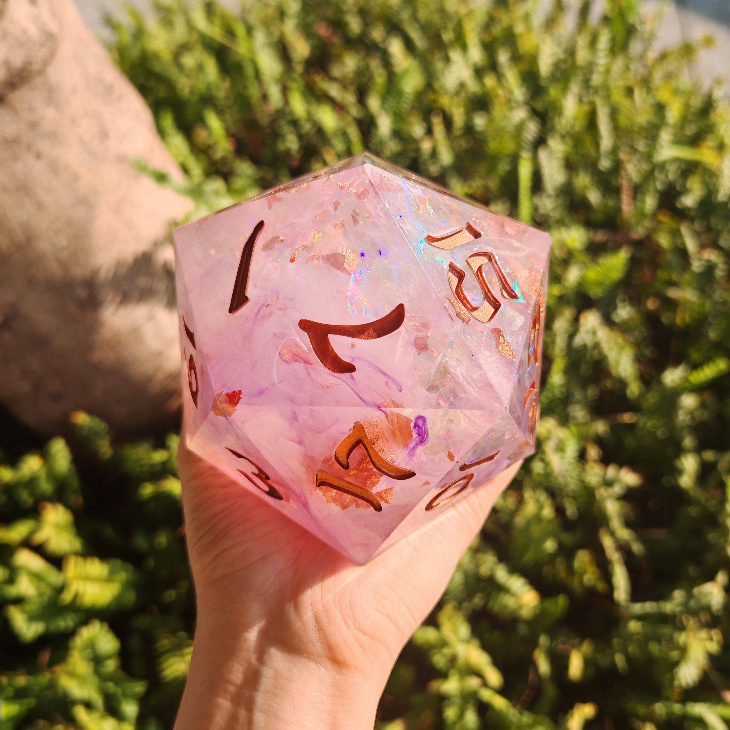 Captured Magic 100mm Chonk D20 - Arcane Amethyst Dice Hymgho Premium Dice