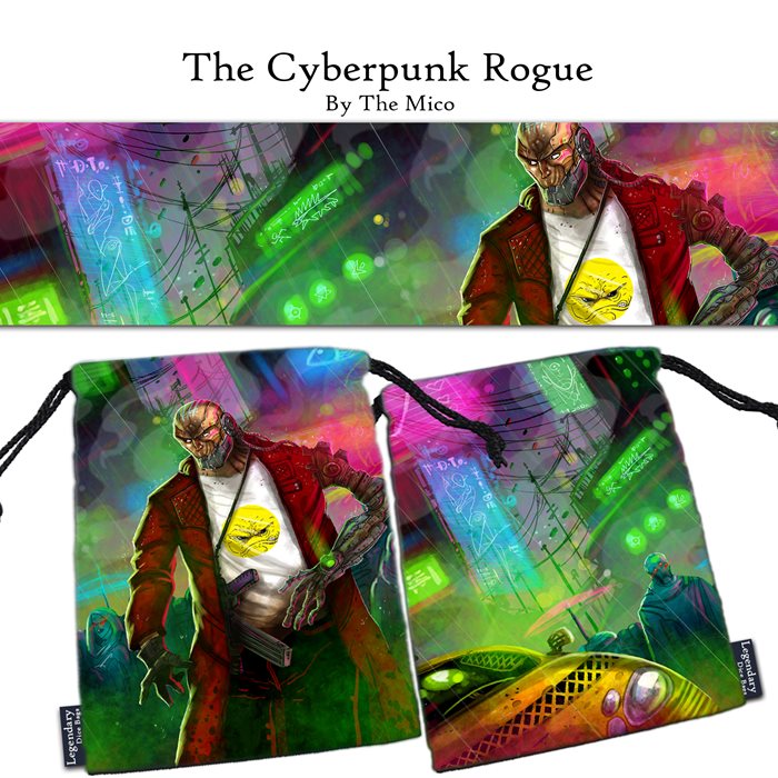 Legendary Dice Bag: The Cyberpunk Rogue Supplies Drawlab Entertainment