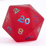 Blasted Frosted Glass Dice Set - Red Dice Hymgho Premium Dice