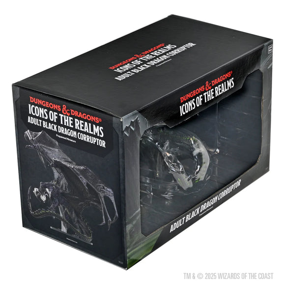 D&D Icons of the Realms: Adult Black Dragon Corruptor Premium Miniatures WizKids