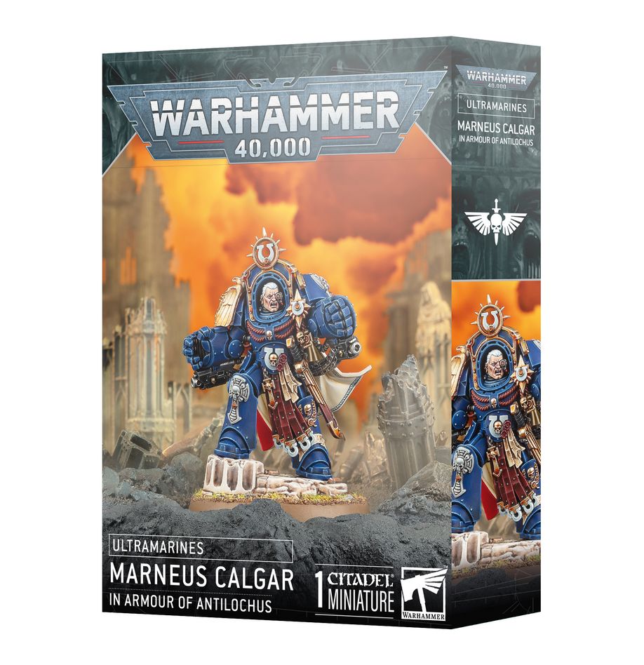 Warhammer 40K Ultramarines Marneus Calgar in Armour of Antilochus Miniatures Games Workshop W40K UM Marneus Calgar