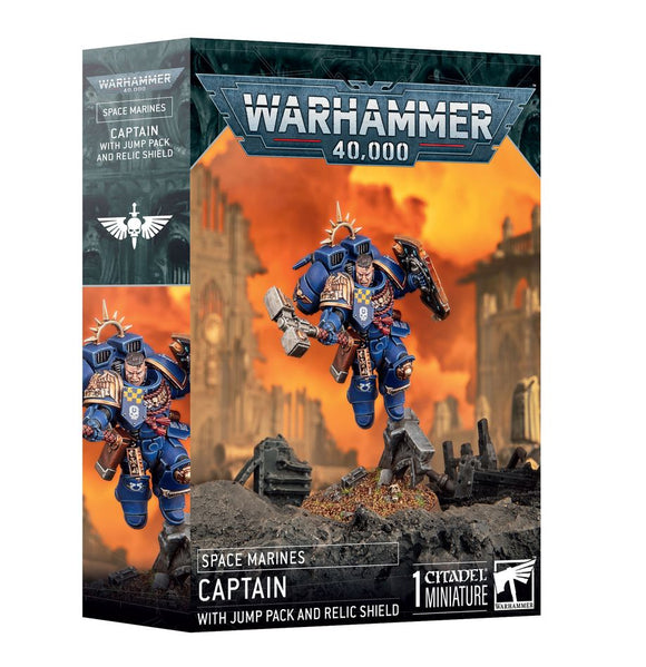 Warhammer 40K Space Marine Captain w/Jump Pack & Relic Shield Miniatures Games Workshop W40K SM Cap Jump/Relic
