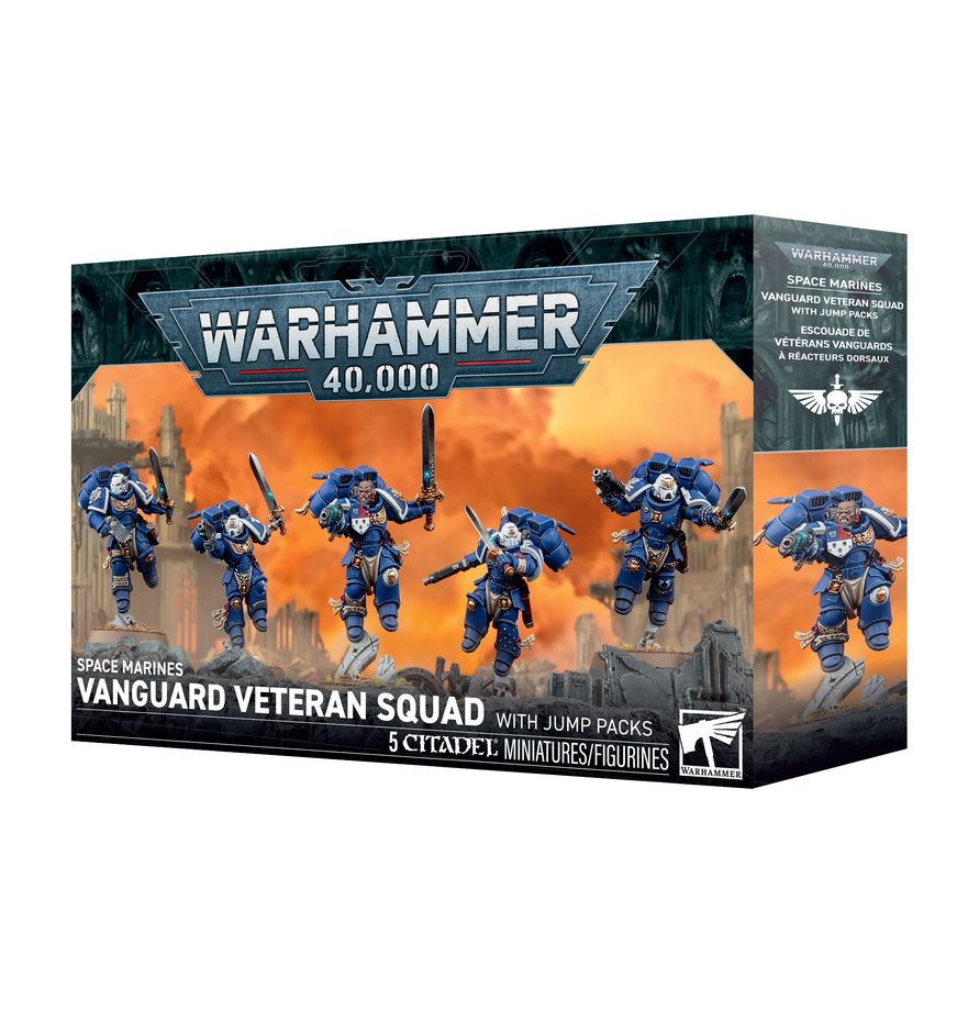 Warhammer 40K Space Marines: Vanguard Veteran Squad with Jump Packs Miniatures Games Workshop W40K SM Vanguard Veteran Squad w/ JP