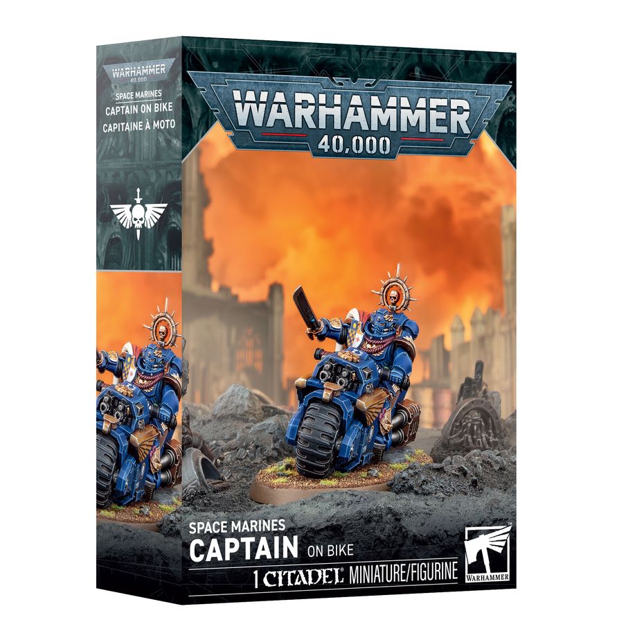 Warhammer 40K Space Marines: Captain on Bike Miniatures Games Workshop W40K SM Captain on Bike