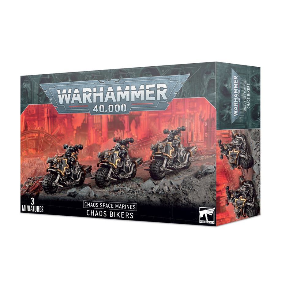 Warhammer 40K Chaos Space Marines: Chaos Bikers Miniatures Games Workshop   