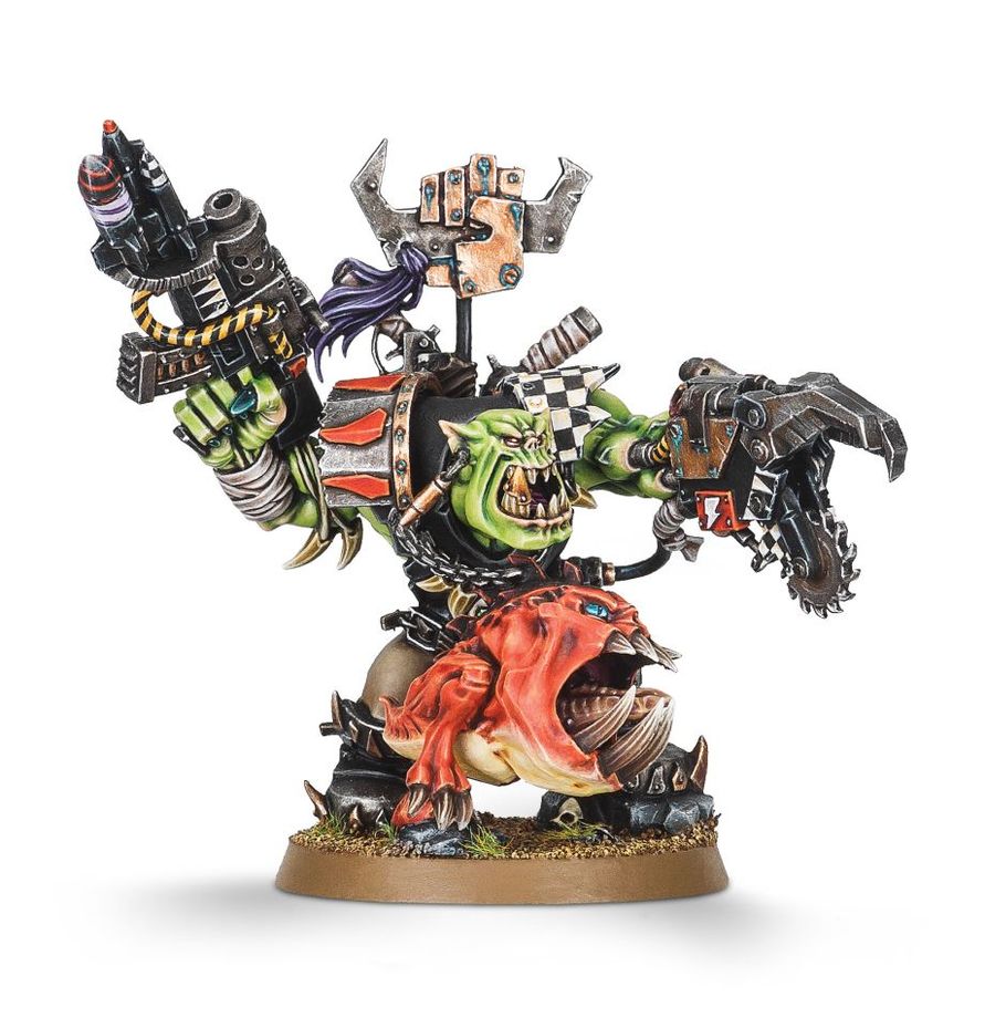 Warhammer 40K Ork Warboss with Attack Squig Miniatures Games Workshop W40K Ork Warboss with Attack Squig