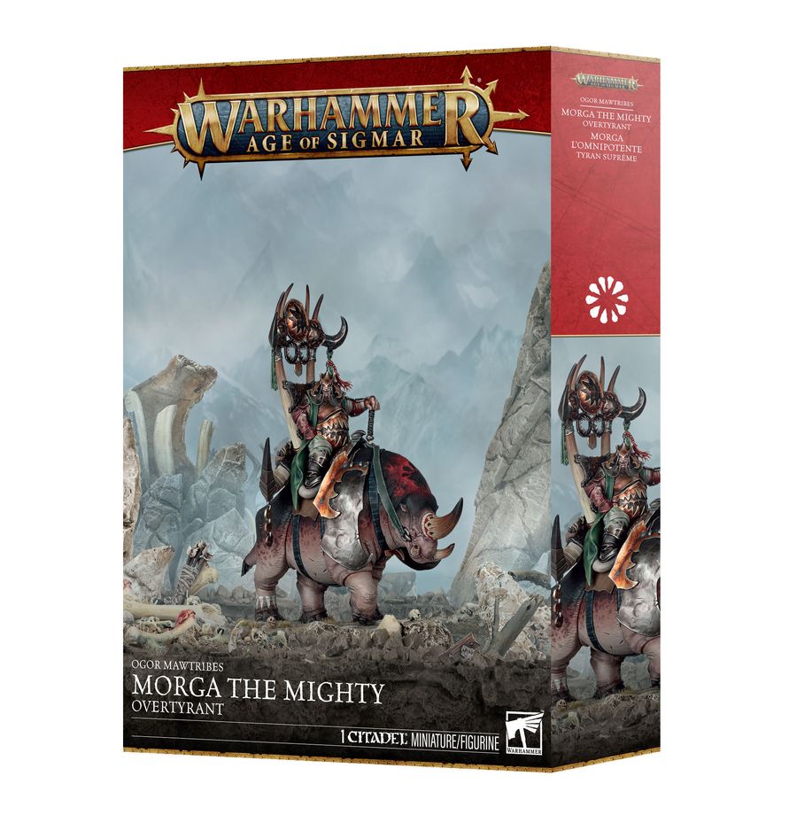 Age of Sigmar: Ogor Mawtribes Morga the Mighty – Overtyrant / Tyrant on Glutthorn Miniatures Games Workshop AoS OMT Morga the Mighty