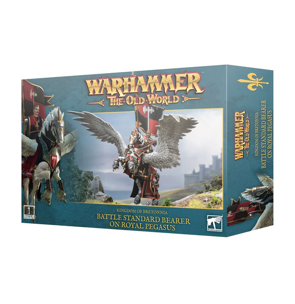 Warhammer The Old World - Kingdom of Bretonnia: Battle Standard Bearer on Royal Pegasus Miniatures Games Workshop   