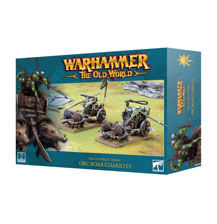 Warhammer The Old World - Orc & Goblin Tribes: Orc Boar Chariots Miniatures Games Workshop   