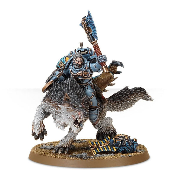 Warhammer 40K Space Wolves: Wolf Lord on Thunderwolf Miniatures Games Workshop