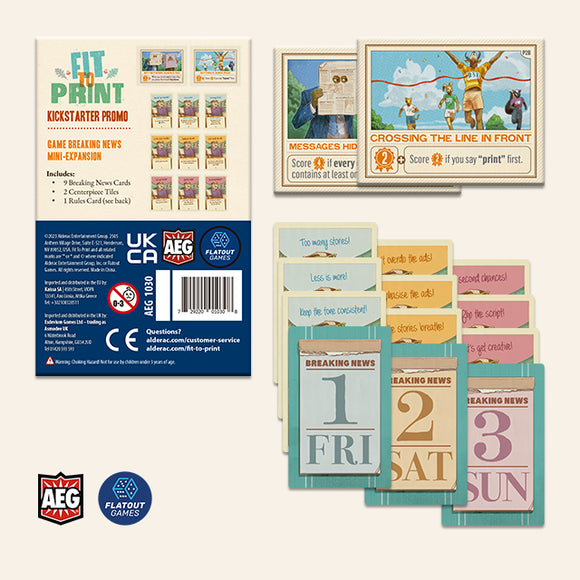 Fit to Print: Game Breaking News Kickstarter Promo Board Games Alderac Entertainment Group