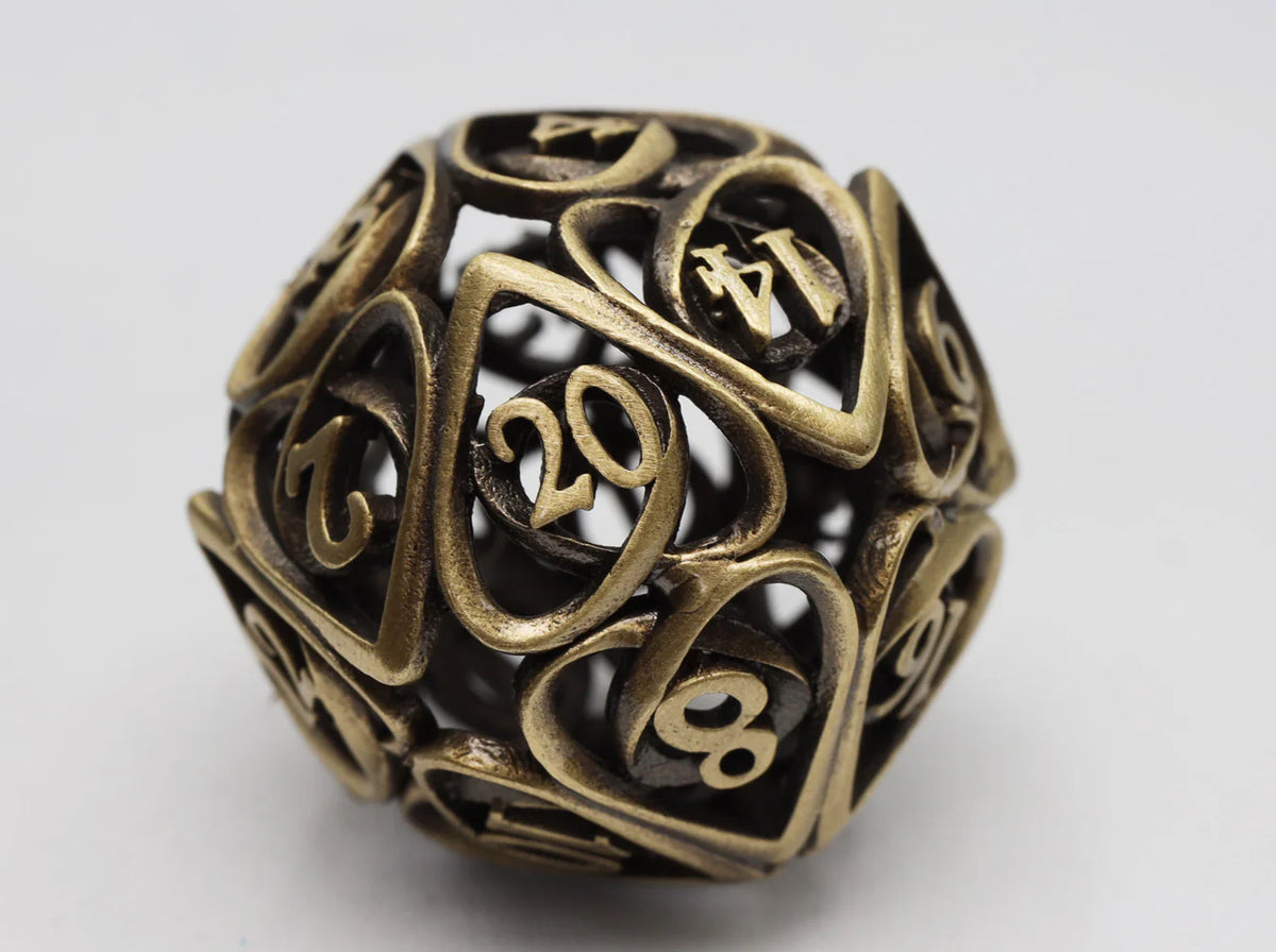 Hollow Hearts: Antique Bronze - Metal RPG Dice Set Dice Foam Brain Games