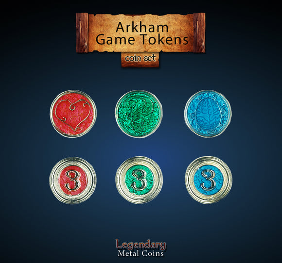 Legendary Metal Coins - Arkham Game Tokens (3 options) Supplies Drawlab Entertainment