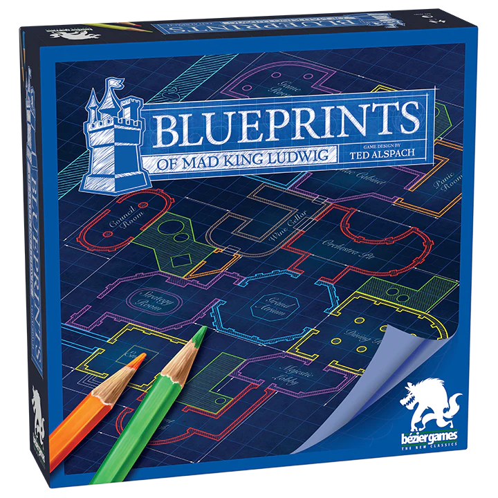 Blueprints of Mad King Ludwig Board Games Bezier Games   