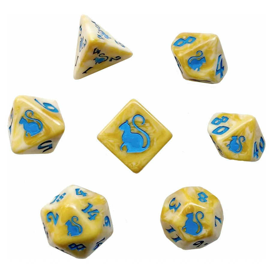 7-Set: Kitty Clacks: Yum-Yum Dice Black Oak Workshop 7-Set: Kitty Clacks: Yum-Yum
