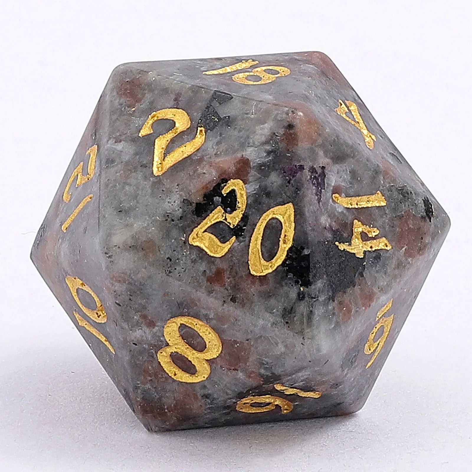 Dragon's Hoard Gem Stone Polyhedral Dice Set - Yooperlite UV Light Reactive Dice Hymgho