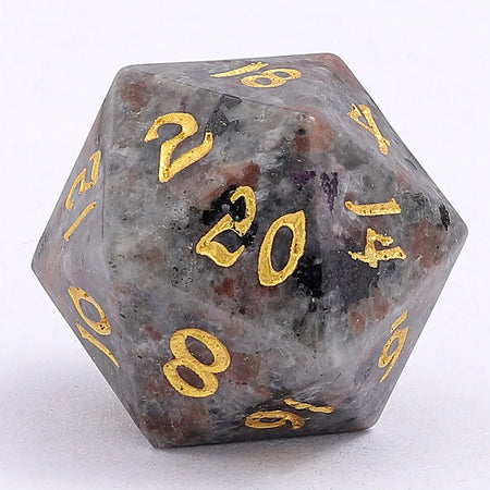 Dragon's Hoard Gem Stone Polyhedral Dice Set - Yooperlite UV Light Reactive Dice Hymgho