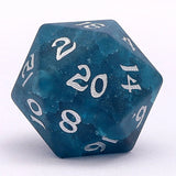 Dragon's Hoard Gem Stone Polyhedral Dice Set - Blasted Glass Frosted Dark Blue Dice Hymgho