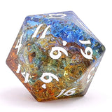 Dragon's Hoard Gem Stone Polyhedral Dice Set - Blasted Glass Prismatic Dice Hymgho