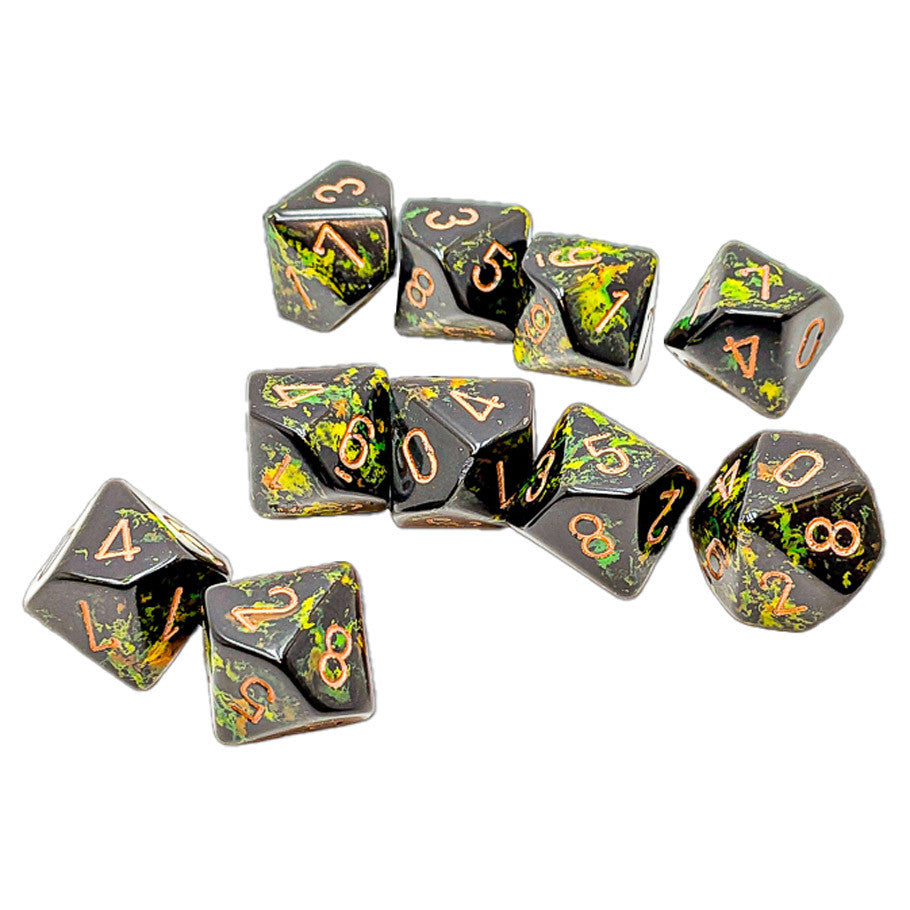 d10clamshell Brush: Deep Forest (10) Dice Chessex 10-Set Brush: Deep Forest