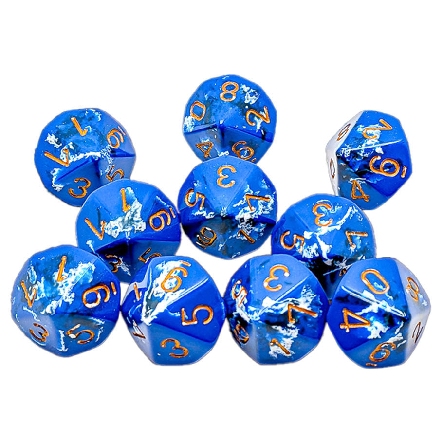 d10clamshell Brush: Waterbreak (10) Dice Chessex 10-Set Brush: Waterbreak