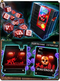 1UP Dice Polyhedral Set: Cackling Blood Skull Dice Infinite Black