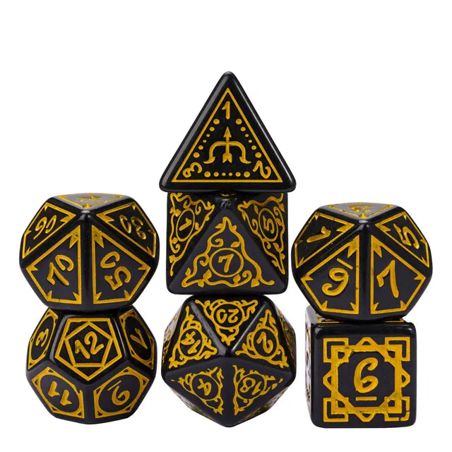 Cryptic Knots: Golden Cuirass RPG Dice Set Dice Foam Brain Games   