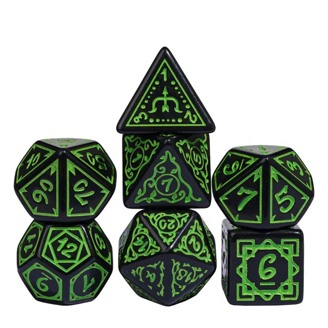 Cryptic Knots: Verdant RPG Dice Set Dice Foam Brain Games   