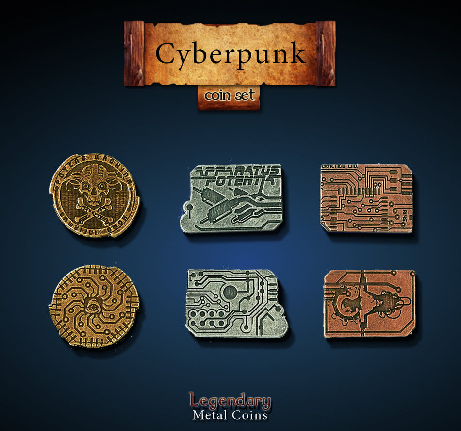 Legendary Metal Coins - Cyberpunk (3 options) Supplies Drawlab Entertainment