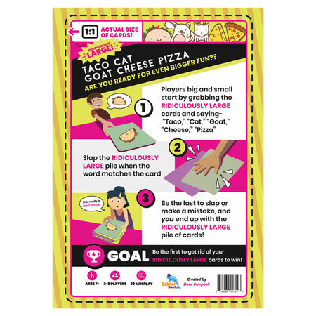 Taco Cat Goat Cheese Pizza Ridiculously Large Board Games Common Ground Games