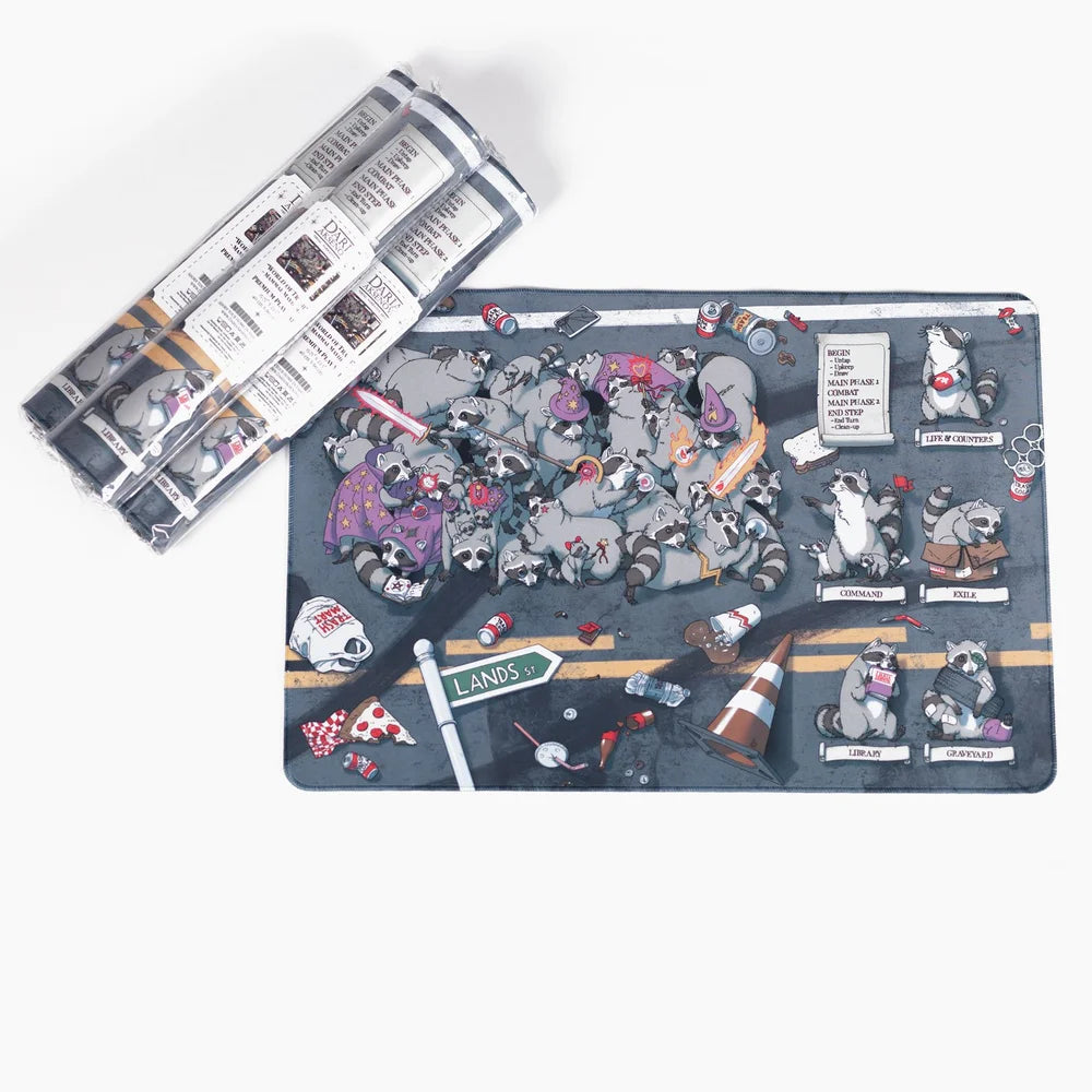 World of Trash - Playmats by Daria Aksenova Supplies Daria Aksenova PM Raccoons - Mammal Mayhem