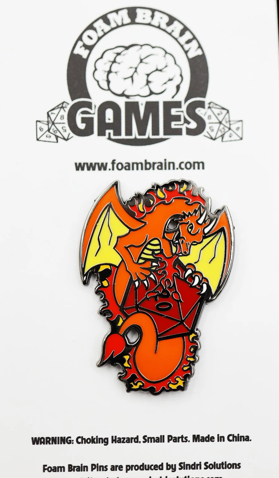 Dice Dragon Pin - Fire Clothing & Accessories Foam Brain Games