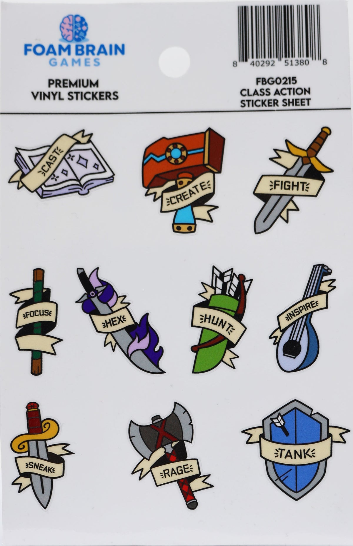 Class Action Sticker Sheet Clothing & Accessories Foam Brain Games   